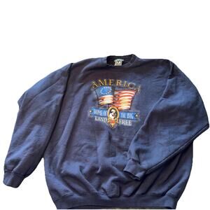 Big Dogs Sweatshirt Men’s Size XL Blue Fleece Pullover Sweater America Patriot
